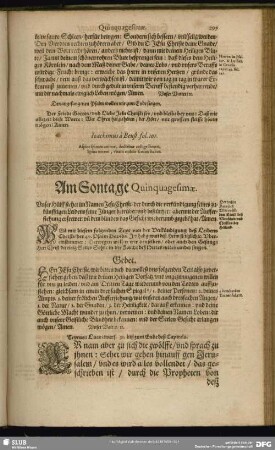 Am Sontage Quinquagesimae
