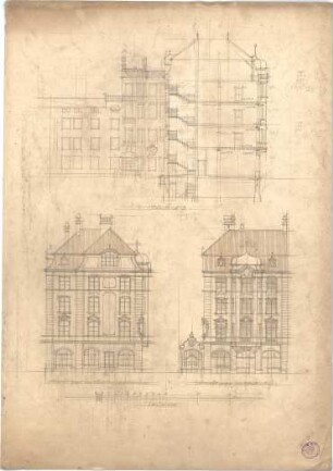 Pfann, Paul; München, Müllerstr. 9; Haus Rothmüller - Ansichten, Schnitt