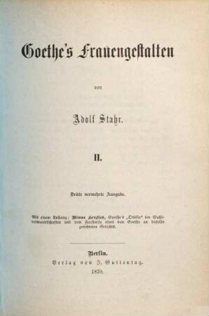 Goethe's Frauengestalten, 2