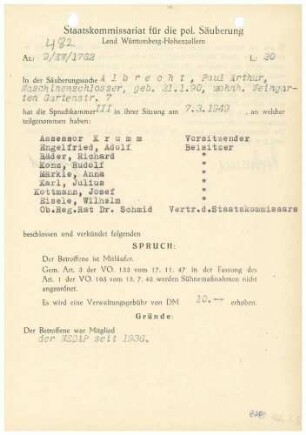 Albrecht, Paul Arthur