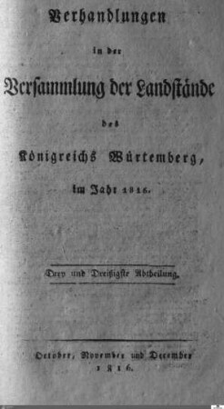 56: Ständeversammlung, Protokolle, 1816, Bd. 33