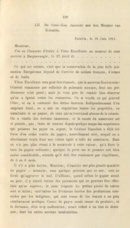 LII. De Gouv-Gen. Jamnssens ... 16 Juni 1811