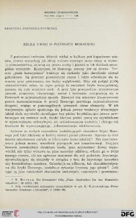 16: Kilka uwag o Pieśniach Horacego