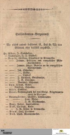 Subscribenten-Verzeichnis
