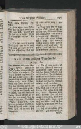 XVII. Vom heiligen Abendmahl.