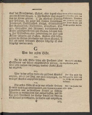 G. Von der ersten Gilde