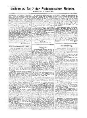 Umschau : Beilage zu Nr. 7 der Pädagogischen Reform