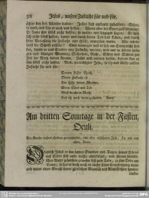 Am dritten Sonntage in der Fasten, Oculi