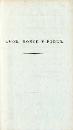 Amor, honor y poder