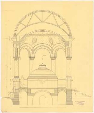 Kaiserbrunnen, Konstantinopel Ausführungsprojekt: Querschnitt (vorläufig)1:25