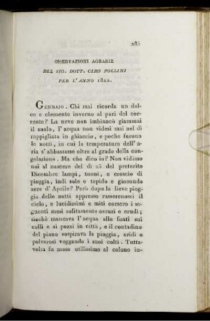 Osservazioni Agrarie Del Sig. Dott. Ciro Pollini Per L' Anno 1822.