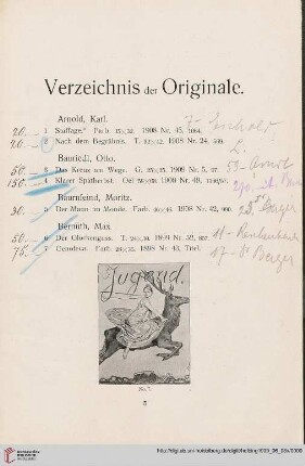 Verzeichnis der Originale (Nr. 1-348)