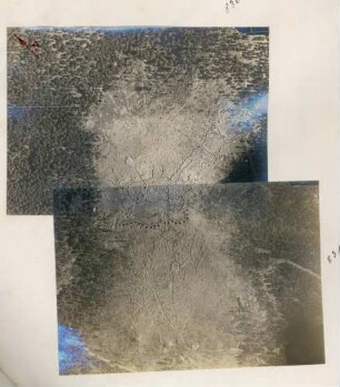Foto der neu angelegten eigenen Stellungen nördlich von Celles-sur-Plaine (2 Luftbilder)