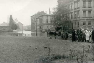 Leipzig-Hochwasser, Elsterstr., 13.7.54, 13 Uhr