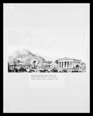 Perspektivische Rekonstruktion der Altis von Olympia nach Richard Bohn
