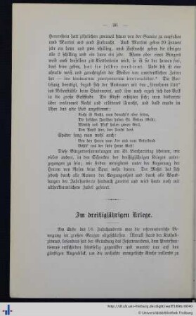 Im dreißigjährigen Kriege.