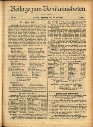 Zweite Ausgabe vom Sonntag, den 20. Oktober 1901.