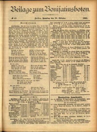 Zweite Ausgabe vom Sonntag, den 20. Oktober 1901.