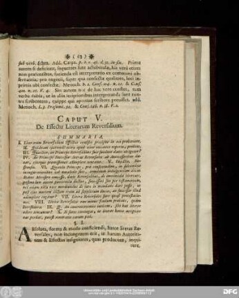 Caput V. De Effectu Literarum Reversalium.