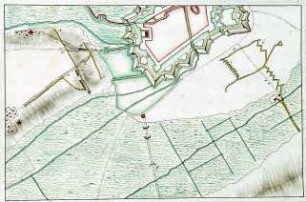 WHK 15 Spanischer Sukzessionskrieg 1701-1713 bis zum Frieden von Rastatt: Plan der 1. und 2. Attacke bei der Stadt Aire, 12. und 13. September 1710