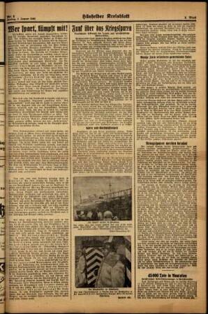 Zweite Ausgabe vom Freitag, den 05. Januar 1940.