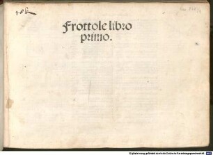 Frottole Libro .... 1. - (28.11.1504)