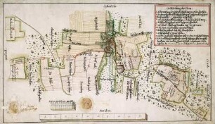 Edenbachen, G. Erlenmoos, Lkr. Biberach "Oedenbachen Zehent-Marcken-Beschrieb" (1) [Zehntgrenze des Klosters Rot in Edenbachen ("Bachen")]
