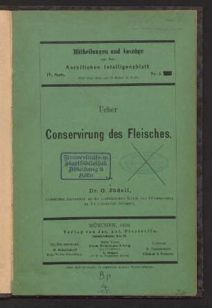 Ueber Conservirung des Fleisches