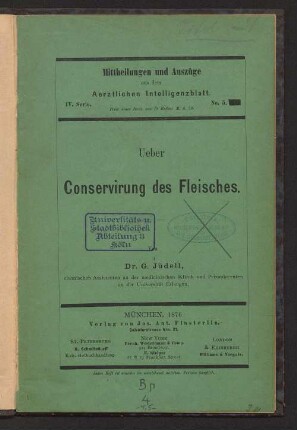 Ueber Conservirung des Fleisches