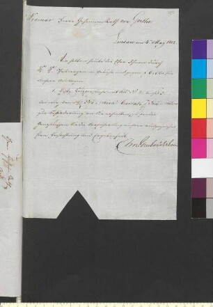 Brief von Grubers Erben, Johann Martin an Goethe, Johann Wolfgang von