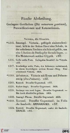 Fünfte Abtheilung. Geringe Gottheiten (Dii minorum gentium), Personificationen und Katasterismen