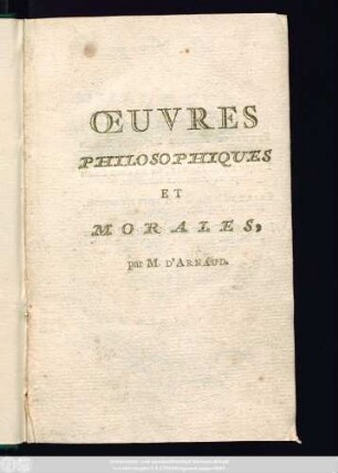 Œuvres Philosophiques Et Morales