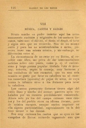 VIII. Música, cantos y bailes