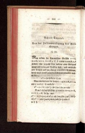 Achtes Capitel. Von der Zusammensetzung der Gleichungen.
