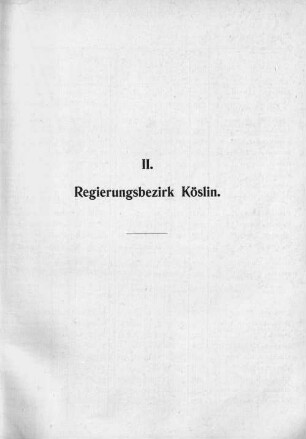 II. Regierungsbezirk Köslin