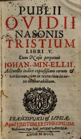 Tristium libri V. : adiuncto indice ...