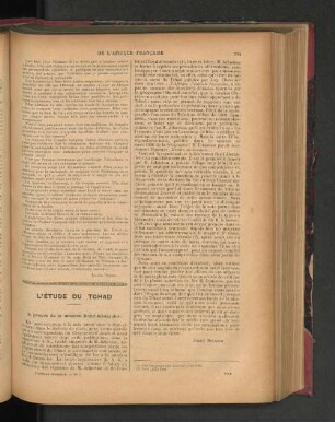 L'Étude Du Tchad.