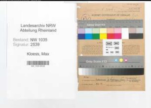 Entnazifizierung Max Kloess , geb. 13.09.1908 (Geologe)
