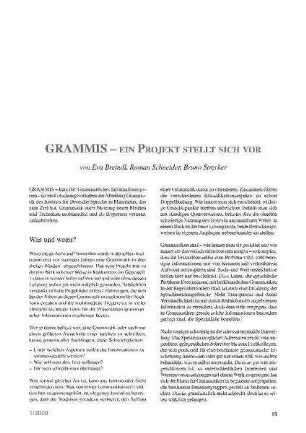GRAMMIS - ein Projekt stellt sich vor