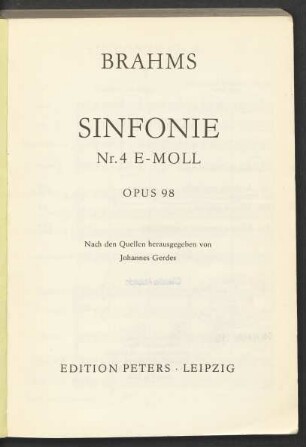 Sinfonie Nr. 4 e-moll : opus 98