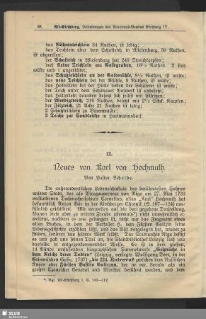 12. Neues von Karl von Hochmuth