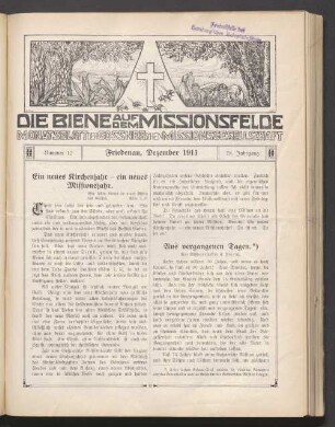 Nummer 12. Friedenau, Dezember 1911. 78. Jahrgang