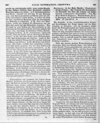 Hoffmann, K. R.: Vergleichende Idealpathologie. Ein Versuch die Krankheiten als Rückfälle der Ideen des Lebens auf tiefere normale Lebensstufen darzustellen. Stuttgart: Balz 1834