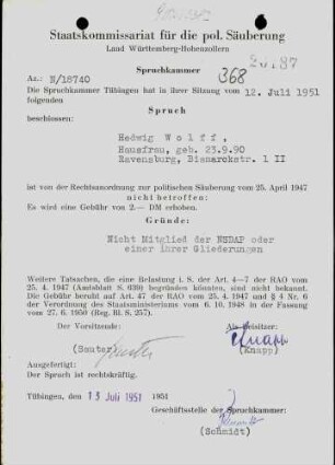 Wolff, Hedwig