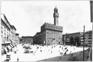 Florenz, Piazza della Signoria mit Palazzo Vecchio und Loggia dei Lanzi