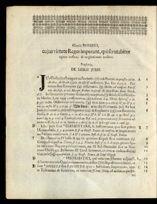 ... Praefatio , De Libris Juris