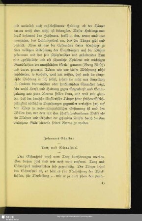 Tanz und Schauspiel