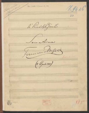 Sonatina. Skizzen; pf; KinBu 257
