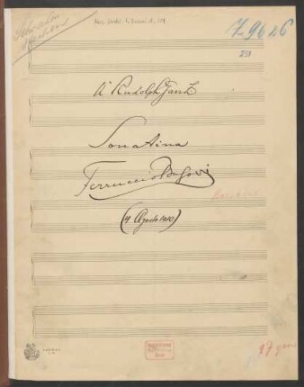 Sonatina. Skizzen; pf; KinBu 257