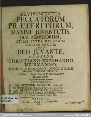 Reviviscentia Peccatorum Praeteritorum, Maxime Iuventutis, Iam Remissorum, Etiam Extra Relapsum E Statu Gratiae